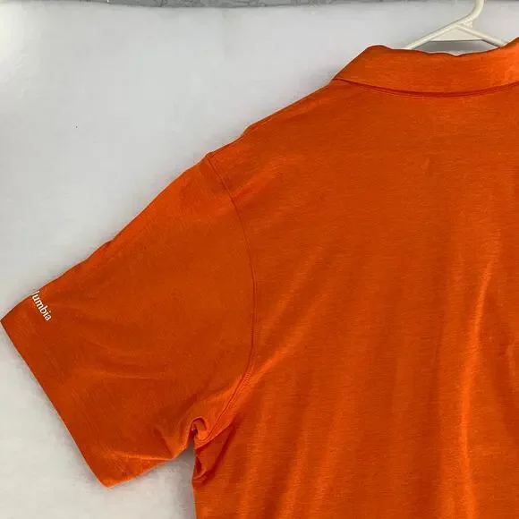 Columbia NCAA Clemson Tigers Men's Short Sleeve Orange Polo Shirt Size L - Picture 10 of 12
